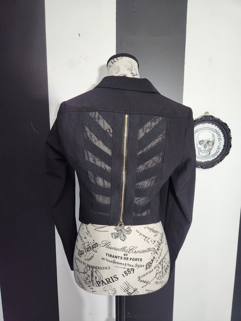 Blazer Back Mesh Panels and Gold Zipper
